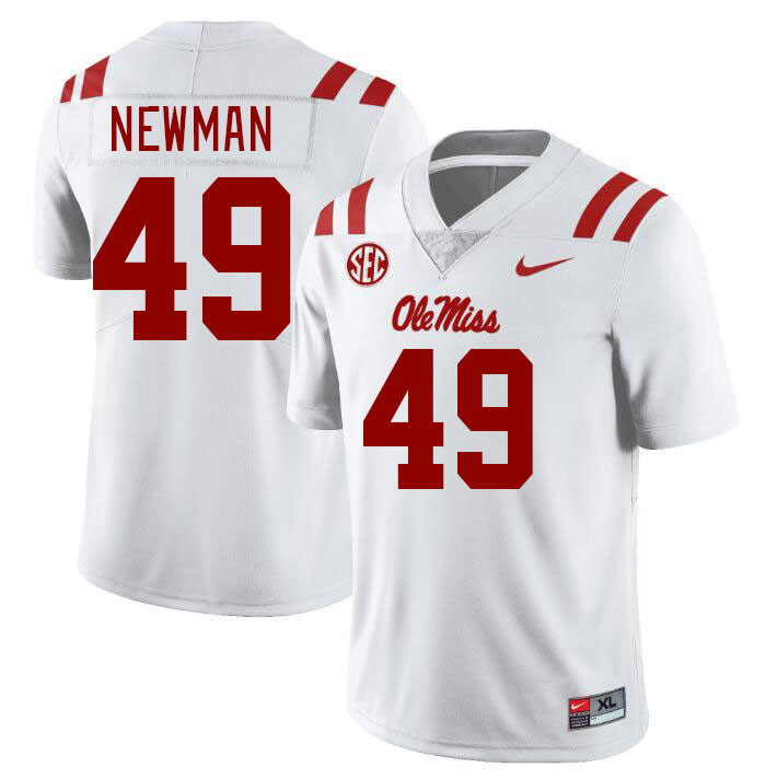 Ole Miss Rebels #49 Daniel Newman College Football Jerseys Stitched Sale-White